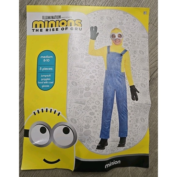 Minions The Rise of Gru Kid's Costume / Size Youth Medium (8-10) W/ King Hat - Picture 1 of 8
